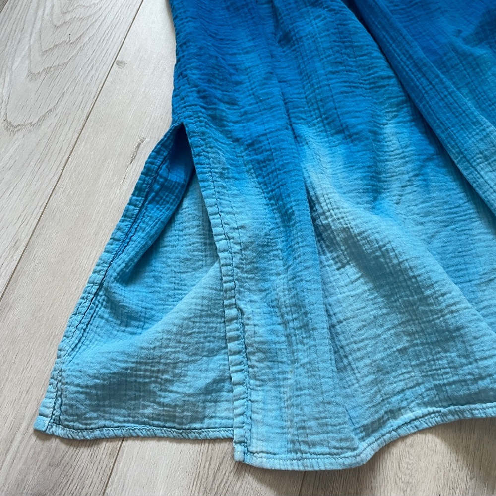 Atelier Delphine Dress organic cotton gauze ombre strapless womens Blue (medium) - Picture 8 of 8